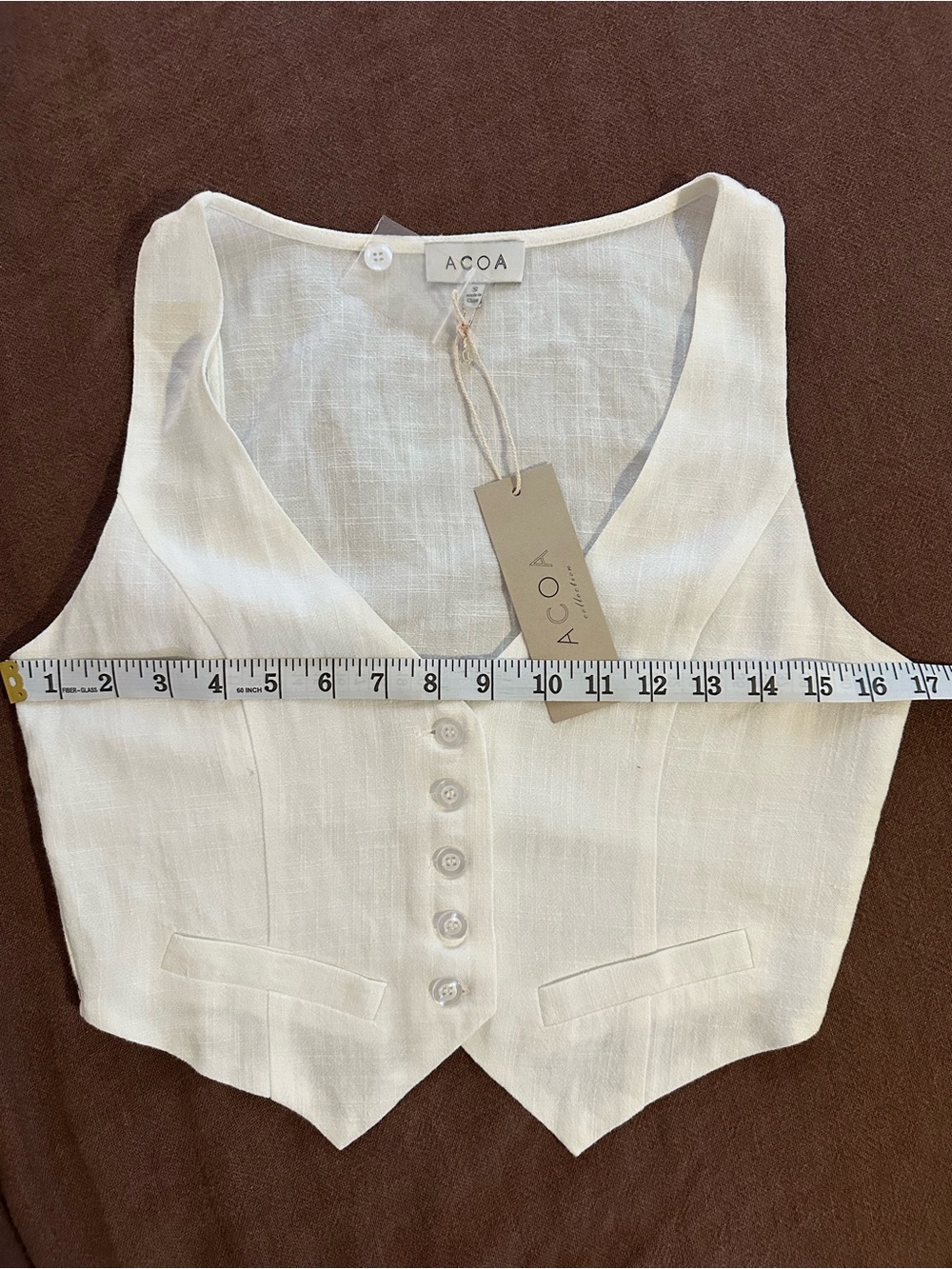 ACOA White linen vest - Picture 2 of 3